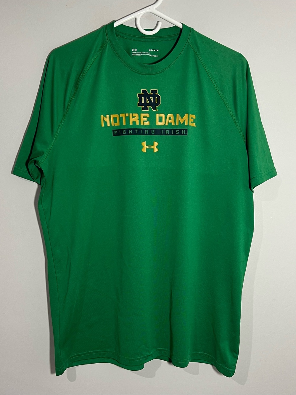 Under Armour Notre Dame Fighting Irish Green Short Sleeve T-Shirt Mens Medium